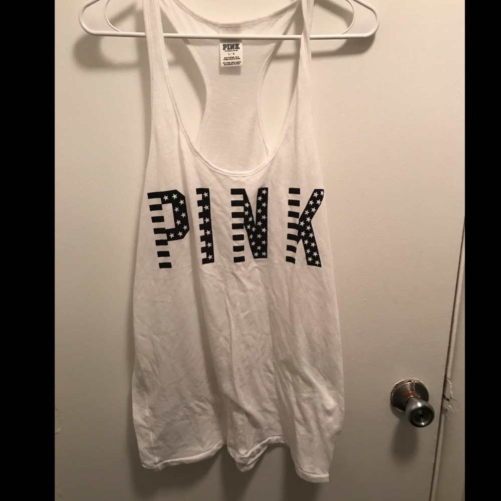 VS Pink razor back tank L
